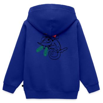 Lui Weihnachten dreifarbig - Kinder Premium Organic Zip Hoodie - Royalblau - Hinten - AI Model Kid Male (0cm)