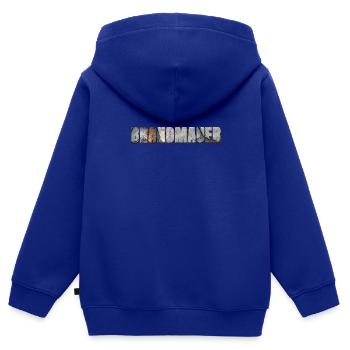 BRANDMAUER GEGEN RECHTS - Kinder Premium Organic Zip Hoodie - Royalblau - Hinten - AI Model Kid Male (0cm)