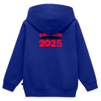 Baccalauréat 2025 Graduation Graduation - Sweat Premium à capuche zippé enfant bio - bleu roi - Dos - AI Model Kid Male (0cm)