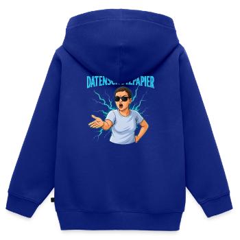 Datenschutzpapier – Satire Design - Kinder Premium Organic Zip Hoodie - Royalblau - Hinten - AI Model Kid Male (0cm)