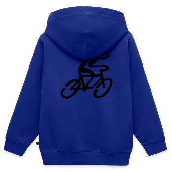 Fahrradfahrer Fahrrad - Kinder Premium Organic Zip Hoodie - Royalblau - Hinten - AI Model Kid Male (0cm)