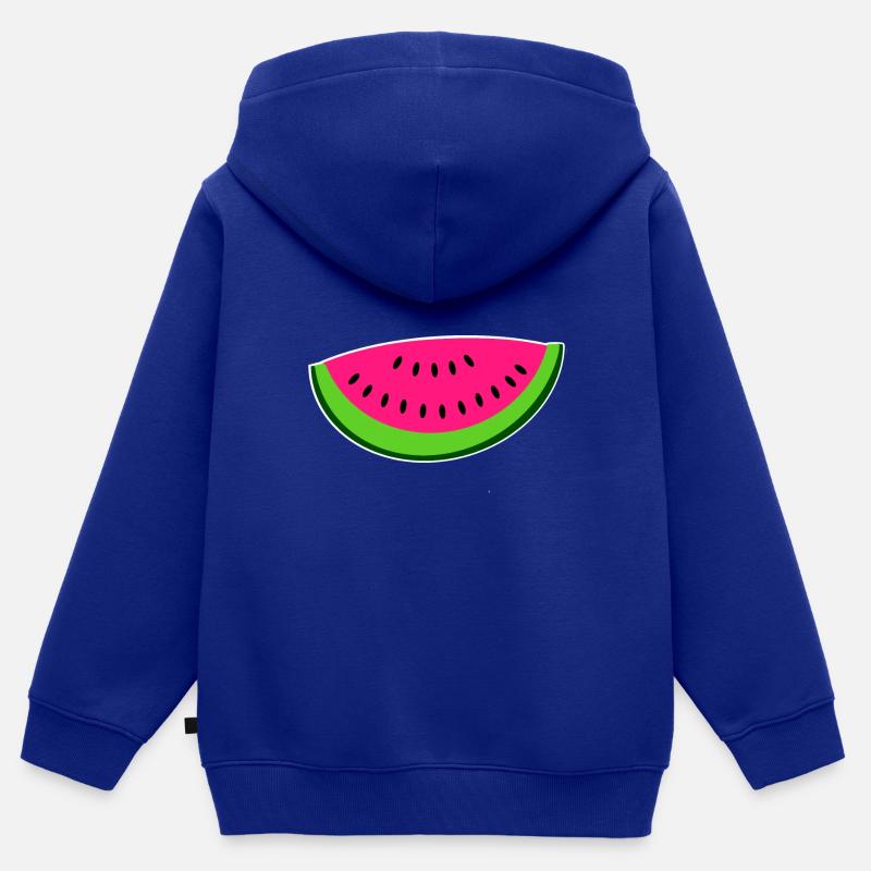 Pastèque - water melon - Sweat Premium à capuche zippé enfant bio - bleu roi