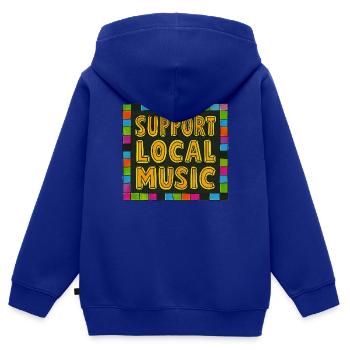 Soutenez la musique locale - Sweat Premium à capuche zippé enfant bio - bleu roi - Dos - AI Model Kid Male (0cm)