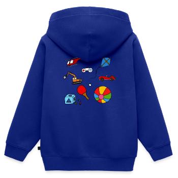 Spielzeuge Kinder spielen Comicstyle - Kinder Premium Organic Zip Hoodie - Royalblau - Hinten - AI Model Kid Male (0cm)