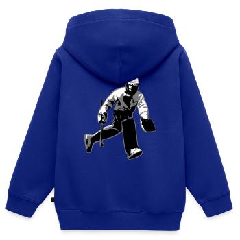 Torwart - Kinder Premium Organic Zip Hoodie - Royalblau - Hinten - AI Model Kid Male (0cm)