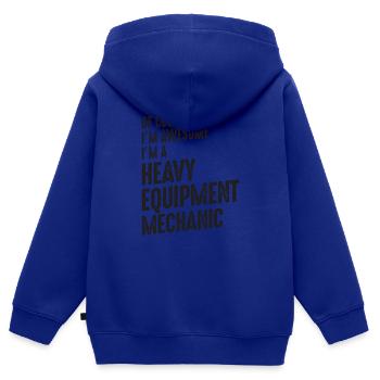 Génial, je suis un mécanicien d’équipement lourd - Sweat Premium à capuche zippé enfant bio - bleu roi - Dos - AI Model Kid Male (0cm)