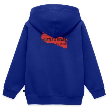 Hektik und Herz werden sich abheben - motivierend - Kinder Premium Organic Zip Hoodie - Royalblau - Hinten - AI Model Kid Male (0cm)