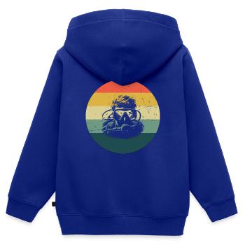 Diver Diver Ladies Scuba Diving Scuba Diver - Sweat Premium à capuche zippé enfant bio - bleu roi - Dos - AI Model Kid Male (0cm)