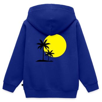 palms - Kinder Premium Organic Zip Hoodie - Royalblau - Hinten - AI Model Kid Male (0cm)