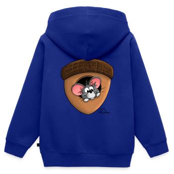 Mouse in the acorn - Kids Premium Organic Zip-up Hoodie - royal blue - Back - AI Model Kid Male (0cm)