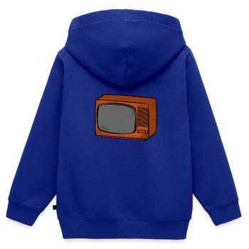 retro tv - Kinder Premium Organic Zip Hoodie - Royalblau - Hinten - AI Model Kid Male (0cm)