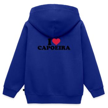 Capoeira - Sweat Premium à capuche zippé enfant bio - bleu roi - Dos - AI Model Kid Male (0cm)