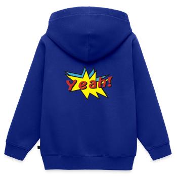 yeah comic - Kinder Premium Organic Zip Hoodie - Royalblau - Hinten - AI Model Kid Male (0cm)