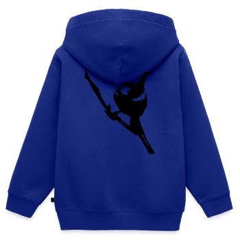 Der Spatz - Kinder Premium Organic Zip Hoodie - Royalblau - Hinten - AI Model Kid Male (0cm)