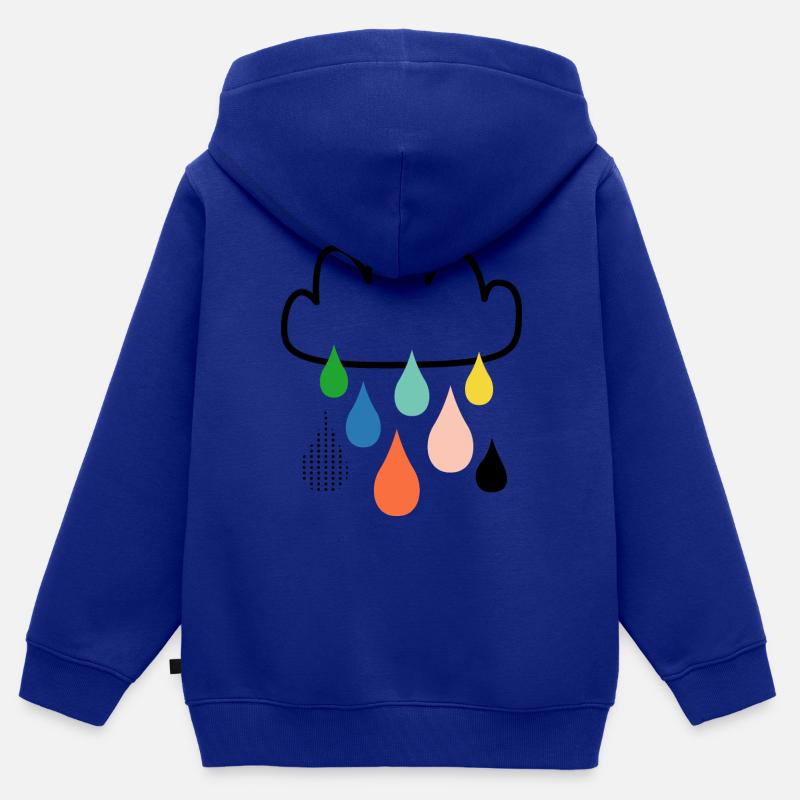 nuage - Sweat Premium à capuche zippé enfant bio - bleu roi