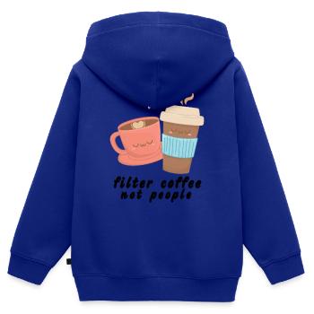 Filter Coffee Not People - Kids Premium Organic Zip-up Hoodie - royal blue - Back - AI Model Kid Male (0cm)