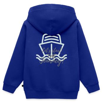 let’s start the journey - Reise-Start-Kreuzfahrt - Kinder Premium Organic Zip Hoodie - Royalblau - Hinten - AI Model Kid Male (0cm)