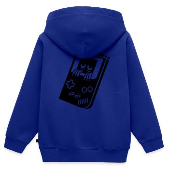Game Boy mit Kreatur - Kinder Premium Organic Zip Hoodie - Royalblau - Hinten - AI Model Kid Male (0cm)
