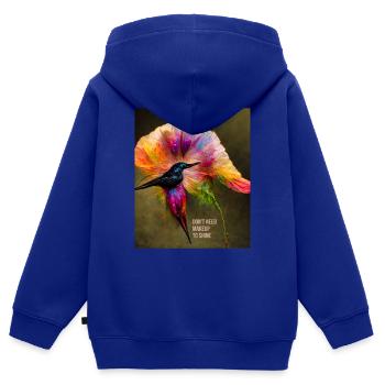 Mutig und stark - ein motivierender Slogan für Frauen - Kinder Premium Organic Zip Hoodie - Royalblau - Hinten - AI Model Kid Male (0cm)