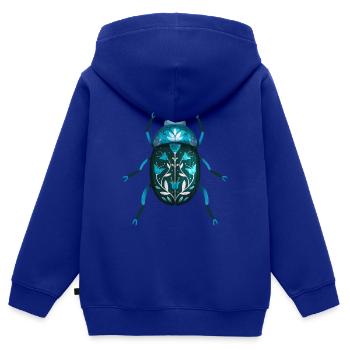 Blaues Insekt mit Verzierung - Kinder Premium Organic Zip Hoodie - Royalblau - Hinten - AI Model Kid Male (0cm)