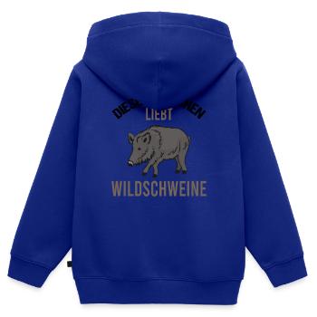 Mädchen Wildschweinliebe Charmantes Geschenk - Kinder Premium Organic Zip Hoodie - Royalblau - Hinten - AI Model Kid Male (0cm)