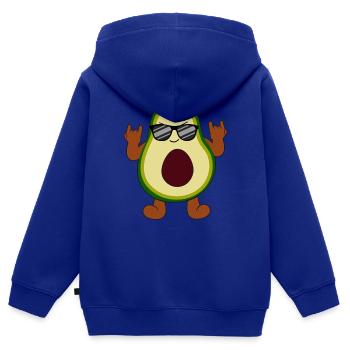 Balancement Avocat Cool Mélomane Aimant - Sweat Premium à capuche zippé enfant bio - bleu roi - Dos - AI Model Kid Male (0cm)
