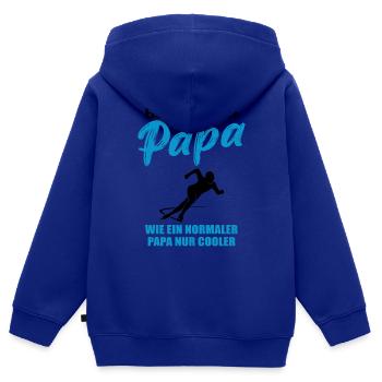 Eisschnelllauf Papa Cool Geschenk - Kinder Premium Organic Zip Hoodie - Royalblau - Hinten - AI Model Kid Male (0cm)
