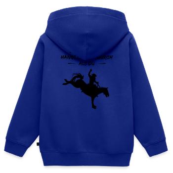 Rodeo Ausdauer-Champion - Kinder Premium Organic Zip Hoodie - Royalblau - Hinten - AI Model Kid Male (0cm)
