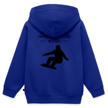Fast Boarder - Cadeau - Sweat Premium à capuche zippé enfant bio - bleu roi - Dos - AI Model Kid Male (0cm)