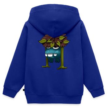 Süßes Monster Nestkopf - Kinder Premium Organic Zip Hoodie - Royalblau - Hinten - AI Model Kid Male (0cm)
