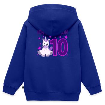 Einhorn Glanz 10 Jahre Jubel - Kinder Premium Organic Zip Hoodie - Royalblau - Hinten - AI Model Kid Male (0cm)