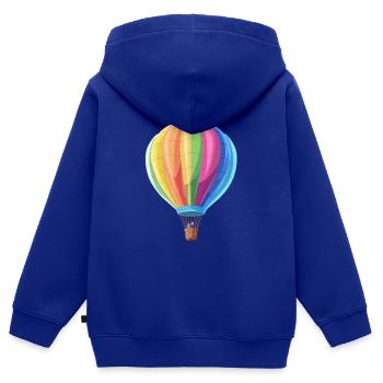 Bunte Heißluftballons schweben am Himmel - Kinder Premium Organic Zip Hoodie - Royalblau - Hinten - AI Model Kid Male (0cm)