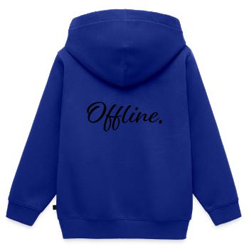 Offline - Kinder Premium Organic Zip Hoodie - Royalblau - Hinten - AI Model Kid Male (0cm)