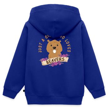 Biber - Kinder Premium Organic Zip Hoodie - Royalblau - Hinten - AI Model Kid Male (0cm)