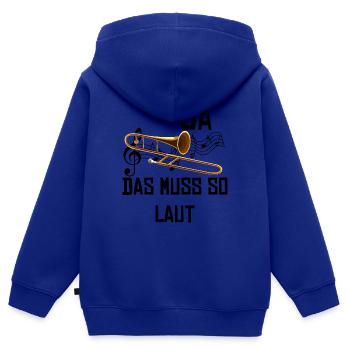 Posaune - Kinder Premium Organic Zip Hoodie - Royalblau - Hinten - AI Model Kid Male (0cm)