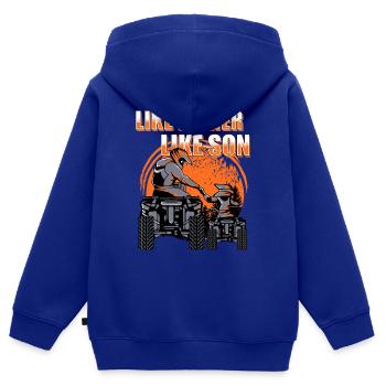 Quad - Kinder Premium Organic Zip Hoodie - Royalblau - Hinten - AI Model Kid Male (0cm)