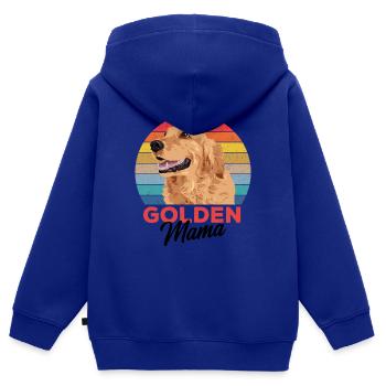 Golden retriever - Sweat Premium à capuche zippé enfant bio - bleu roi - Dos - AI Model Kid Male (0cm)