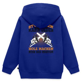 Holzfäller - Kinder Premium Organic Zip Hoodie - Royalblau - Hinten - AI Model Kid Male (0cm)