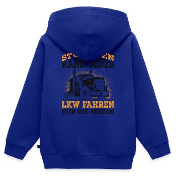 LKW Fahrer - Kinder Premium Organic Zip Hoodie - Royalblau - Hinten - AI Model Kid Male (0cm)