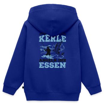 Angeln - Kinder Premium Organic Zip Hoodie - Royalblau - Hinten - AI Model Kid Male (0cm)