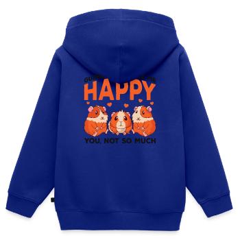 Cochon d'Inde - Sweat Premium à capuche zippé enfant bio - bleu roi - Dos - AI Model Kid Male (0cm)