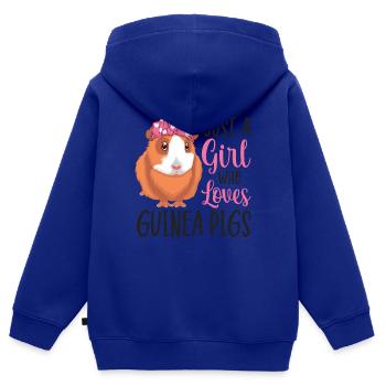 Cochon d'Inde - Sweat Premium à capuche zippé enfant bio - bleu roi - Dos - AI Model Kid Male (0cm)