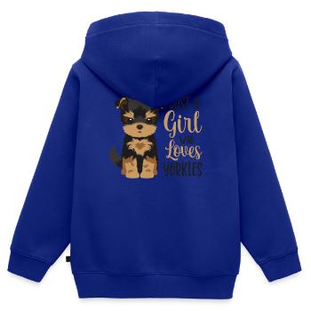 Yorkshire Terrier - Kids Premium Organic Zip-up Hoodie - royal blue - Back - AI Model Kid Male (0cm)