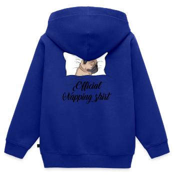 Mops - Kinder Premium Organic Zip Hoodie - Royalblau - Hinten - AI Model Kid Male (0cm)