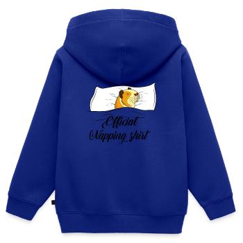 Cochon d'Inde - Sweat Premium à capuche zippé enfant bio - bleu roi - Dos - AI Model Kid Male (0cm)