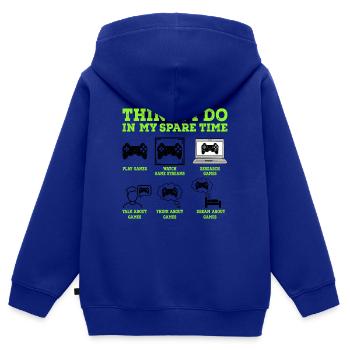 Gamer - Kinder Premium Organic Zip Hoodie - Royalblau - Hinten - AI Model Kid Male (0cm)