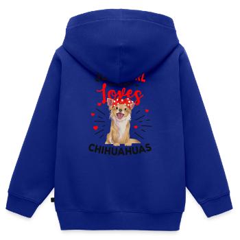 Chihuahua - Kinder Premium Organic Zip Hoodie - Royalblau - Hinten - AI Model Kid Male (0cm)