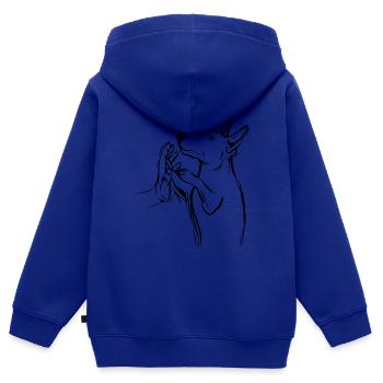 Bullterrier - Kinder Premium Organic Zip Hoodie - Royalblau - Hinten - AI Model Kid Male (0cm)