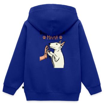 Bullterrier - Kinder Premium Organic Zip Hoodie - Royalblau - Hinten - AI Model Kid Male (0cm)