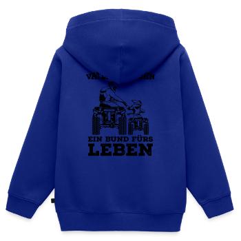 Quad - Kinder Premium Organic Zip Hoodie - Royalblau - Hinten - AI Model Kid Male (0cm)